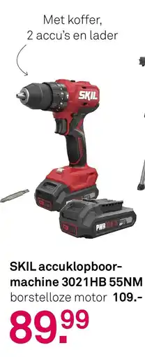 Karwei Skil accuklopboor- machine 3021hb 55nm aanbieding