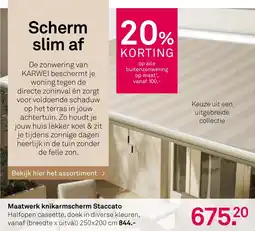 Karwei Maatwerk knikarmscherm Staccato aanbieding