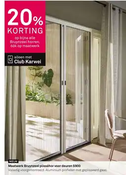 Karwei Maatwerk Bruynzeel plisséhor voor deuren S900 aanbieding