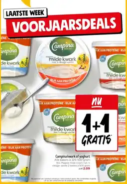 Jumbo Campina kwark of yoghurt aanbieding