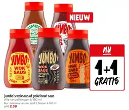 Jumbo Jumbo's woksaus of poké bowl saus aanbieding