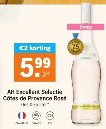 Albert Heijn AH Excellent Selectie Cotes de Provence Rose 750ml aanbieding