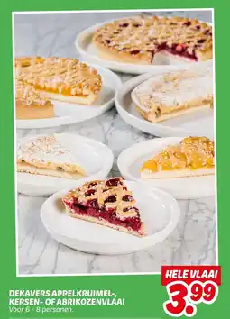 Dekamarkt Dekavers appelkruimel-, kersen-of abrikozenvlaai aanbieding
