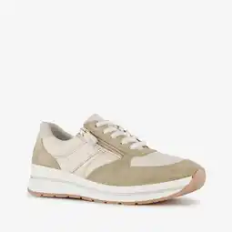 Scapino Hush Puppies suede dames sneakers beige aanbieding