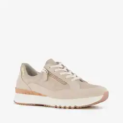 Scapino Hush Puppies leren dames sneakers beige aanbieding
