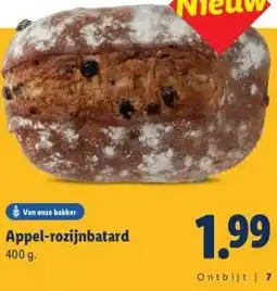 Lidl Appel-rozijnbatard aanbieding