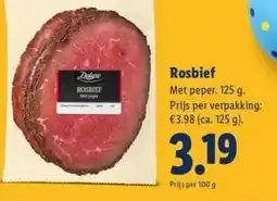 Lidl Rosbief aanbieding