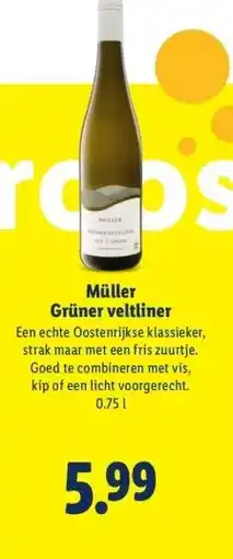 Lidl Müller Grüner veltliner aanbieding