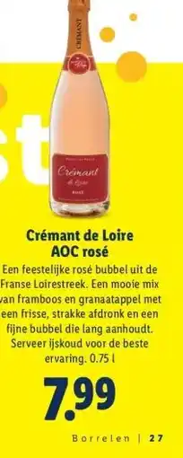 Lidl Crémant de Loire AOC rosé aanbieding