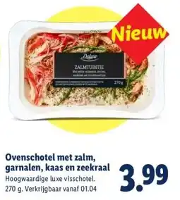 Lidl Ovenschotel met zalm, garnalen, kaas en zeekraal aanbieding