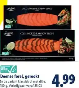 Lidl Deense forel, gerookt aanbieding