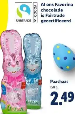 Lidl Al ons Favorina chocolade is Fairtrade gecertificeerd aanbieding