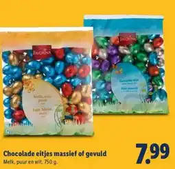 Lidl Chocolade eitjes massief of gevuld aanbieding