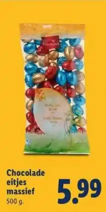Lidl Chocolade eitjes massief aanbieding