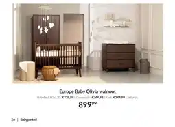 Babypark Europe Baby Olivia walnoot aanbieding