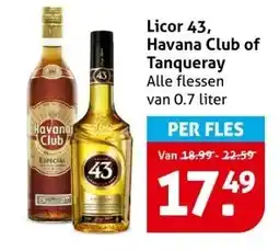 Hoogvliet Licor 43, Havana Club of Tanqueray aanbieding