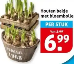 Hoogvliet Houten bakje met bloembollen aanbieding