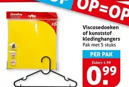 Hoogvliet Viscosedoeken of kunststof kledinghangers aanbieding