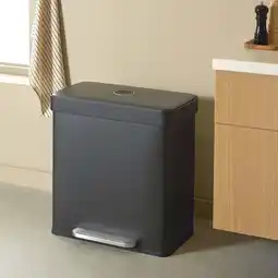 Wehkamp NOUS Living prullenbak - afvalscheiding - (30L + 30L) - mat zwart aanbieding