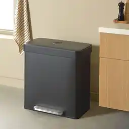 Wehkamp NOUS Living prullenbak - afvalscheiding - (30L + 30L) - mat zwart aanbieding