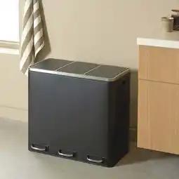 Wehkamp NOUS Living prullenbak - afvalscheiding - (18L+18L+18L) - mat zwart aanbieding