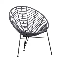Wehkamp WOOOD Loungestoel Buiten Jane - PE/Metaal - Inkt - 88x72x81 aanbieding