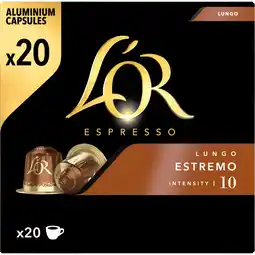 Jumbo L'OR Espresso Lungo Estremo Aluminium Capsules 20 Stuks 104 g aanbieding