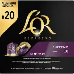 Jumbo L'OR Espresso Supremo Aluminium Capsules 20 Stuks 104 g aanbieding