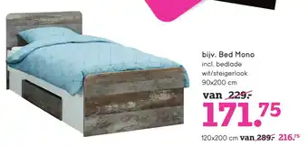 Leen Bakker Bed Mono 90x200 cm aanbieding