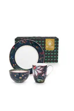 Wehkamp Pip Studio Berry Blues ontbijtset (3-delig) aanbieding