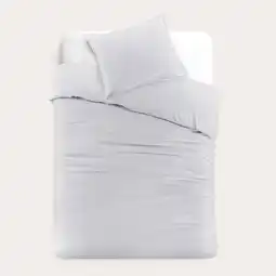 Wehkamp Studio LIVIT perkal katoenen dekbedovertrek 1 persoons lichtgrijs (140x220 cm) aanbieding