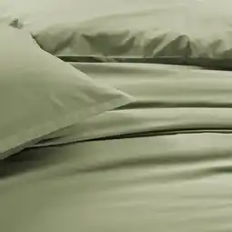 Wehkamp Studio LIVIT perkal katoenen dekbedovertrek lits-jumeaux groen (240x220 cm) aanbieding