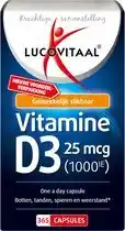 Wehkamp Lucovitaal vitamine D3 25mcg (1000IE) - 365 capsules aanbieding