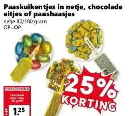 CoopCompact Paaskuikentjes in netje, chocolade eitjes of paashaasjes aanbieding