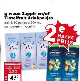 CoopCompact g'woon Zappie en/of Tintelfruit drinkpakjes aanbieding