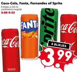 CoopCompact Coca-Cola, Fanta, Fernandes of Sprite aanbieding
