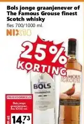 CoopCompact Bols jonge graanjenever of The Famous Grouse finest Scotch whisky aanbieding