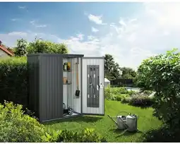 Hornbach BIOHORT Berging formaat 150 antraciet metallic 155x83x182,5 cm aanbieding