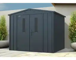 Hornbach KONSTA Tuinhuis Premium met zadeldak 4,9 m² metallic zwart 244 x 200 cm aanbieding