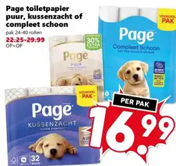 CoopCompact Page toiletpapier puur, kussenzacht of compleet schoon aanbieding