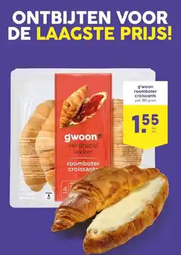 Coop g'woon roomboter croissants aanbieding