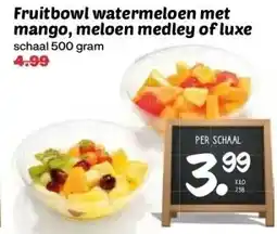 Coop Fruitbowl watermeloen met mango, meloen medley of luxe aanbieding