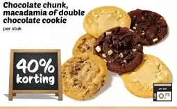Coop Chocolate chunk, macadamia of double chocolate cookie aanbieding
