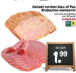 Coop Gehakt cordon bleu of Pas Brabantse metworst aanbieding