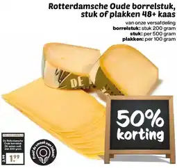 Coop Rotterdamsche Oude borrelstuk, stuk of plakken 48+ kaas aanbieding