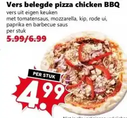 Coop Vers belegde pizza chicken BBQ aanbieding