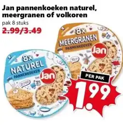 Coop Jan pannenkoeken naturel, meergranen of volkoren aanbieding
