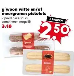 Coop g'woon witte en/of meergranen pistolets aanbieding
