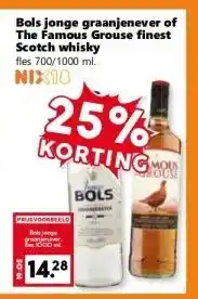 Coop Bols jonge graanjenever of The Famous Grouse finest Scotch whisky aanbieding
