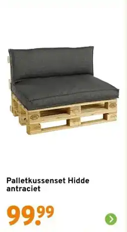 GAMMA Palletkussenset Hidde antraciet aanbieding